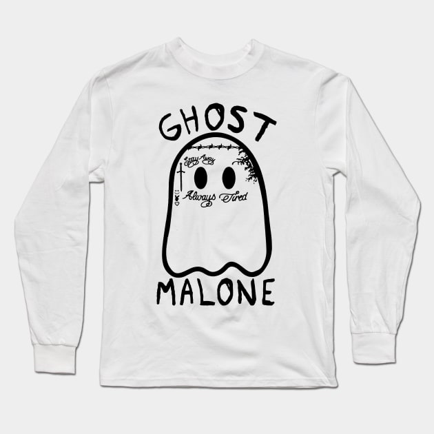 Ghost Malone Long Sleeve T-Shirt by RadRetro